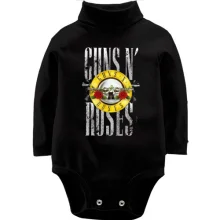 Детское боди с длинным рукавом с надписью и лого Guns n` roses